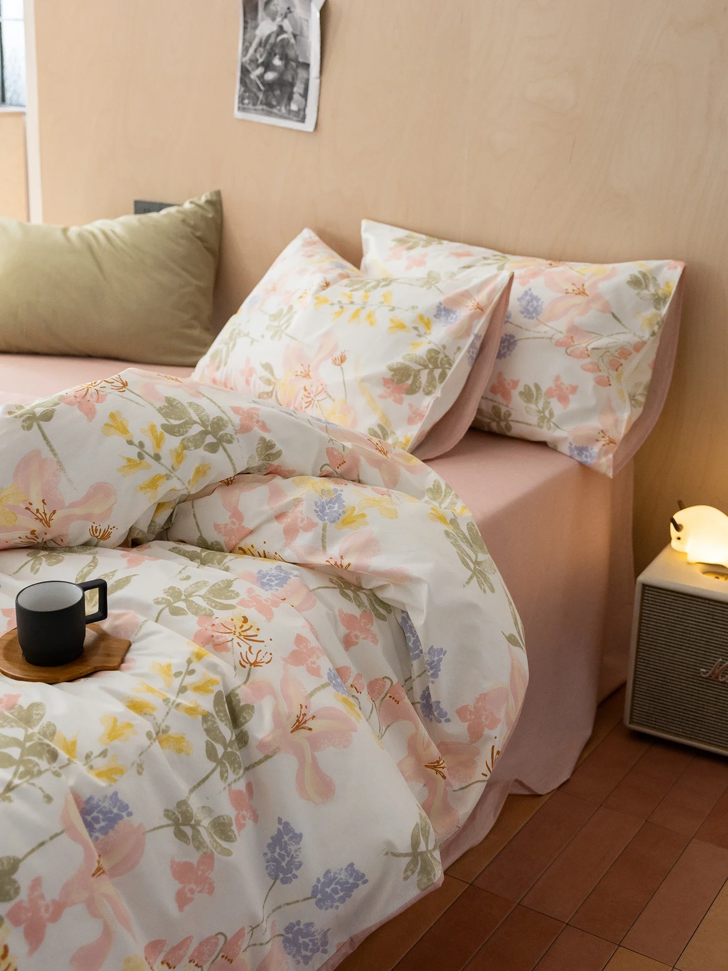 

Fresh small floral cotton pure cotton bed three or four-piece set pastoral printed bed sheet quilt cover