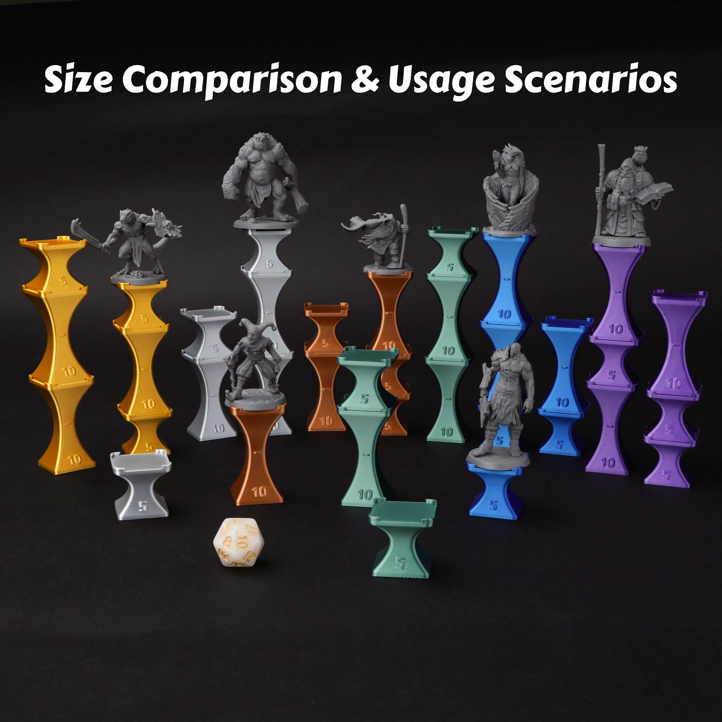TTRPG Modular Flight Rack Stand Set - Fantasy Elevation Accessories for Tactical Tabletop Role Playing, Compatible with TRPGs