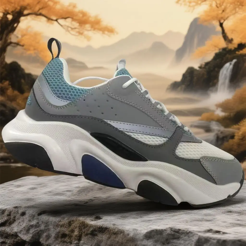 

FallRetro patchwork chunky sneakers, material mix, unique style