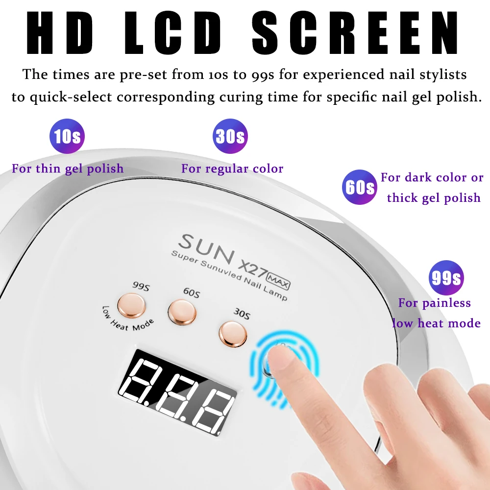 SUN X 27 nagellamp nageldroger voor manicure 81 leds UV-licht Quick Cure Autosense nagellampen