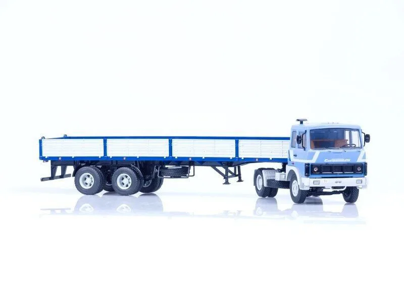 NEW SSM 1:43 Scale MAZ-5432 with Semitrailer MAZ-93971 Sovtransavto USSR Truck For collection gift