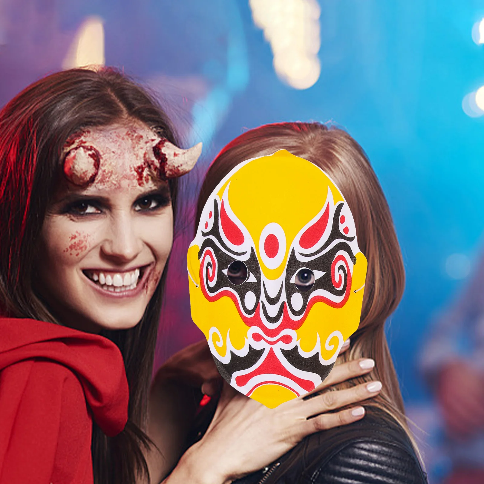 

6Pcs Sichuan Opera Mask Flocking Cosplay Traditional Chinese Mask Halloween Party Supply Masquerade Accessory Party Supply