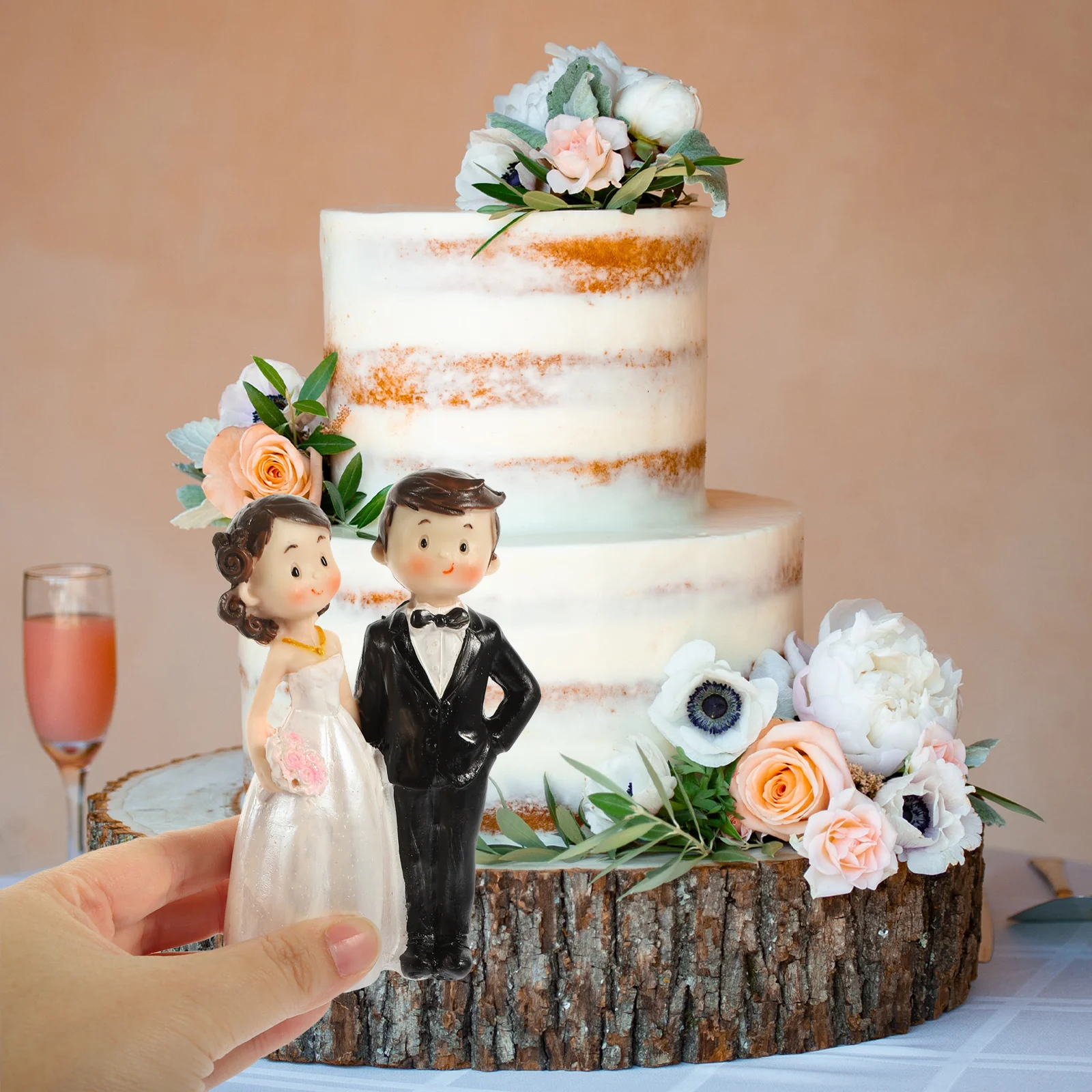 Couple Statue Wedding Ornaments Multi-function Decor Wear-resistant Figure Delicate Desktop Tabletop Cake Bride