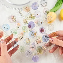 Vintage Wax Seal Stamp Stickers Transparent Gift Packing Envelope Sealing Stickers DIY Wedding Party Invitation Card Decorations