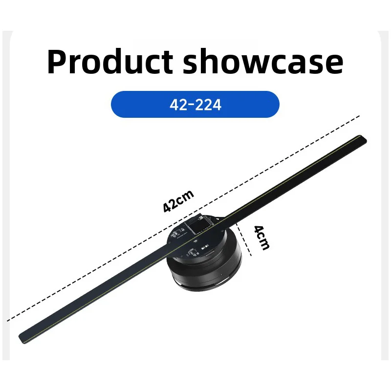 

WiFi Holographic Projector 42cm 224LED, LED Chips, 3D Holographic Advertising Image Download, Hologram Reader, Logo Display