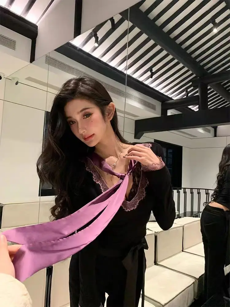 

French Sweet College Style Shirt Women 2025 Spring Autumn New Style Design Niche Temperament High-End Long-Sleeved Top