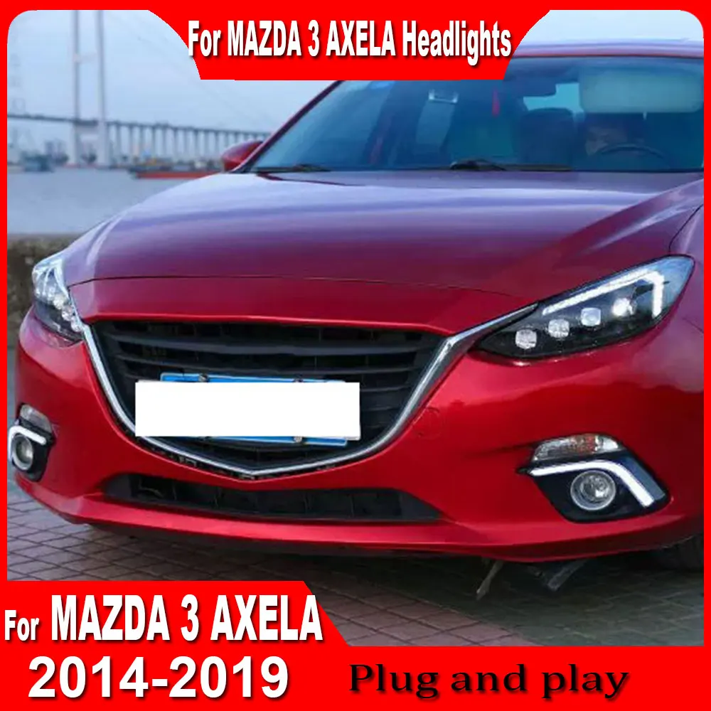 Car Headlight For Mazda3 Axela LED Headlights 2014 2015 2016 2017 2018 2019 Head Lamp Car Styling DRL Signal Projector Lens