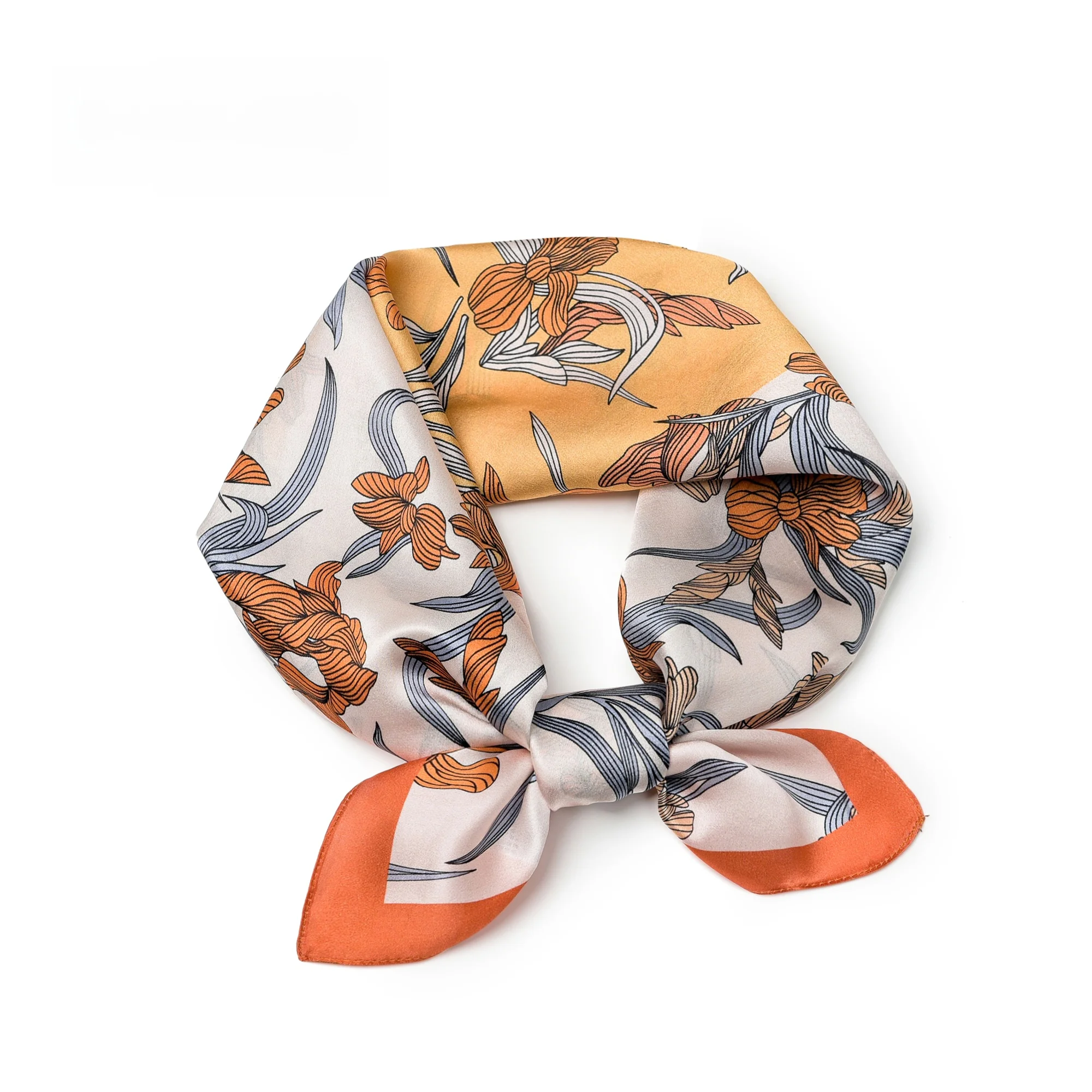 エレガントな通気性のあるシルクスカーフ女性用夏新年ギフト軽量花柄多用途アクセサリー英国スタイル