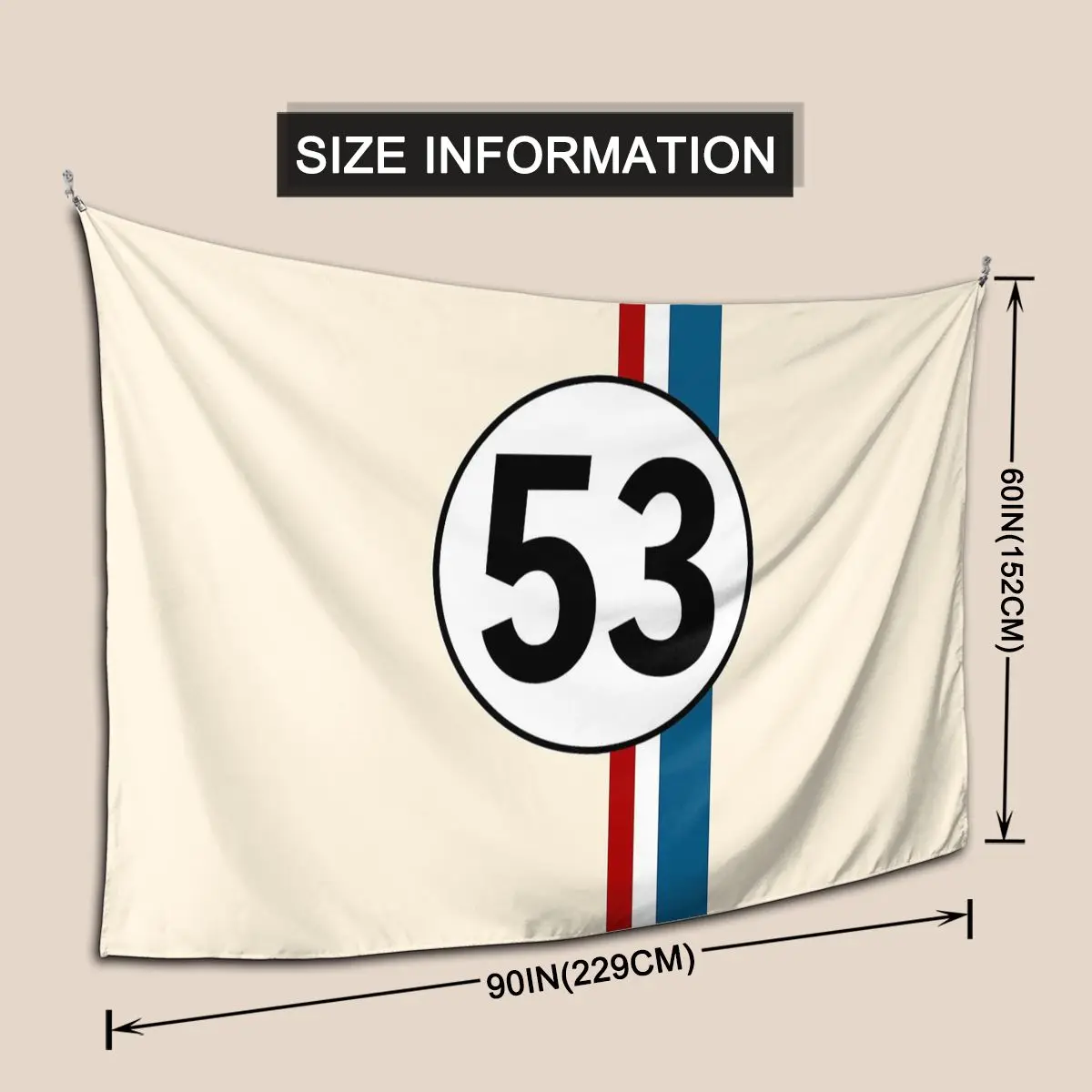 

Гобелен Herbie Number 53, забавный настенный эстетический домашний декор, гобелены для гостиной, спальни, комнаты в общежитии