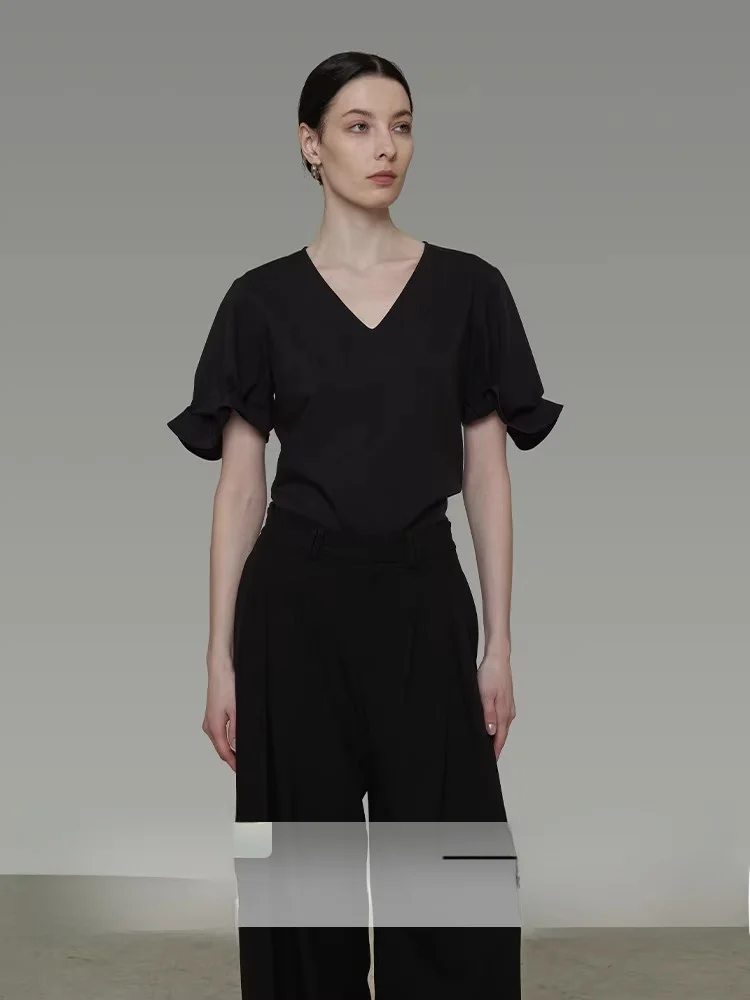 

Женская летняя модная рубашка UNSPOKEN с V-образным вырезом и коротким рукавом, свободного кроя, с цветочным принтом, дышащая, удобная, повседневная