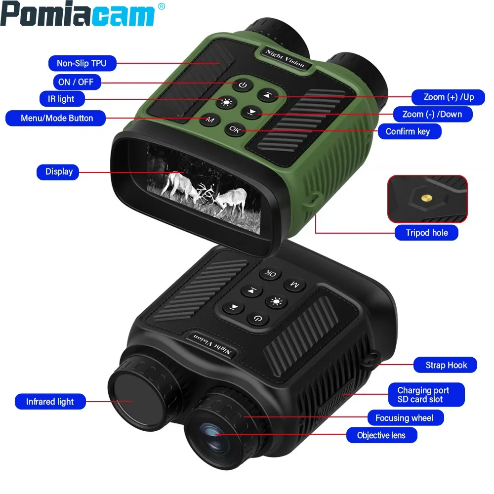 DT59 Video Spotting Scope Double Tube Infrared Outdoor HD Camera Portable Cross-Border Digital Telescope Night Vision Instrument