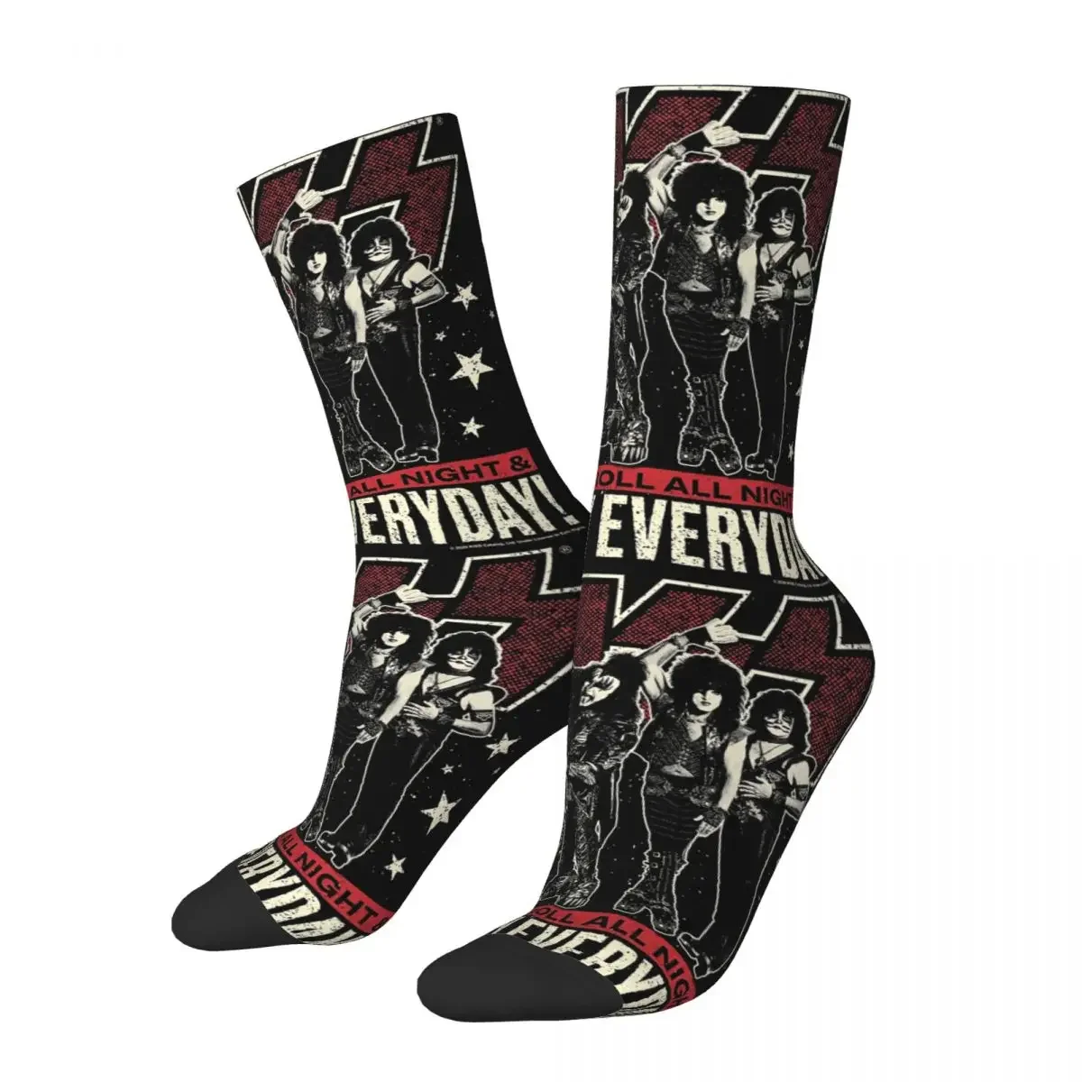 Kiss - Rock And Roll All Night & Party Everyday ! Socks High Quality Stockings All Season Long Socks for Man's Birthday Present