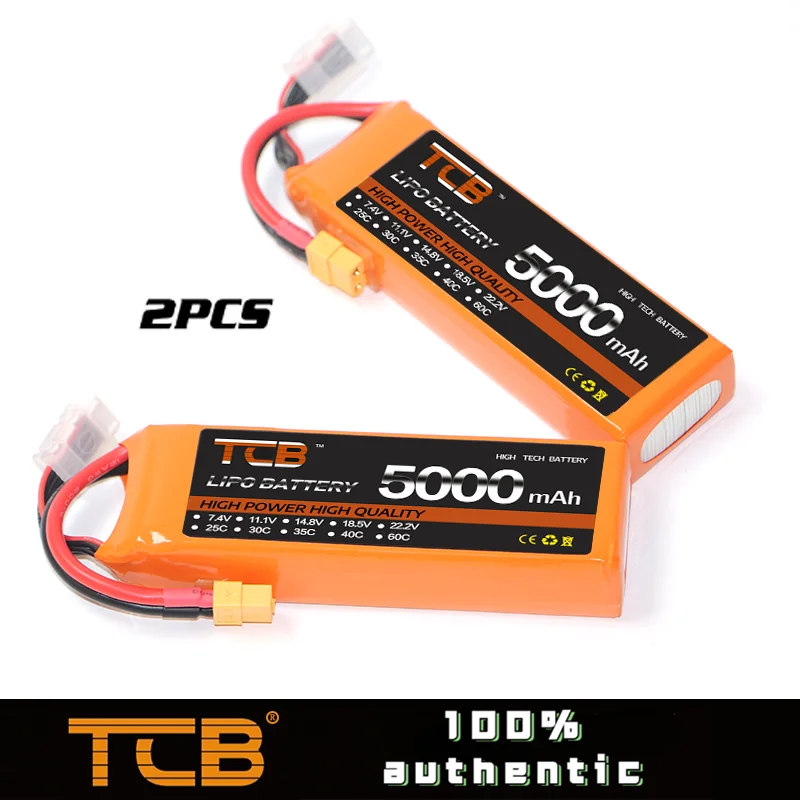 2 sztuki TCB 2S 3S 5S 4S 6S bateria Lipo 7.4V 11.1V 14.8V 22.2V 1500 2200mah 5000mah 6000mah 50C 60C RC dron FPV części samochodowe do samolotów