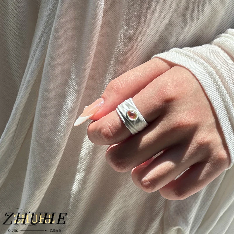 

Fashion Forward Cuff Ring Jewelry Accessories for Men Women - Split Style with Orange Inlay, Lightweight & Stylish, 2025 Must-ha