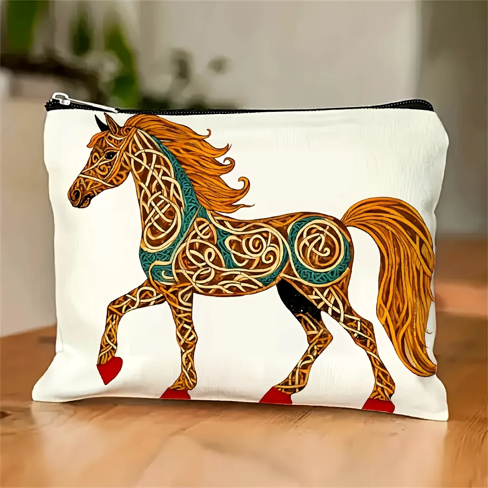 A Celtic Knot And Celtic Warrior Makeup Bag- Multifunctional Zipper Pouch, Jewelry Storage Bag