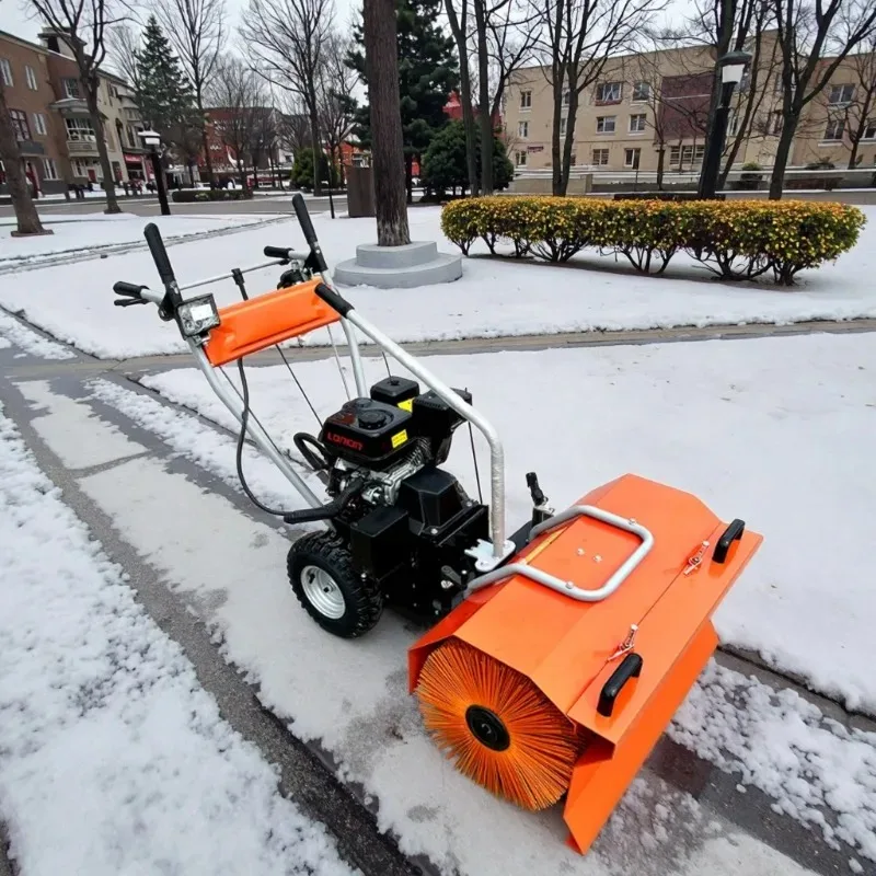 6.5 HP Powerful Engine Snow Plow Machine Municipal Park Rotating Brush Snow Thrower for Sports Field Snow Blower