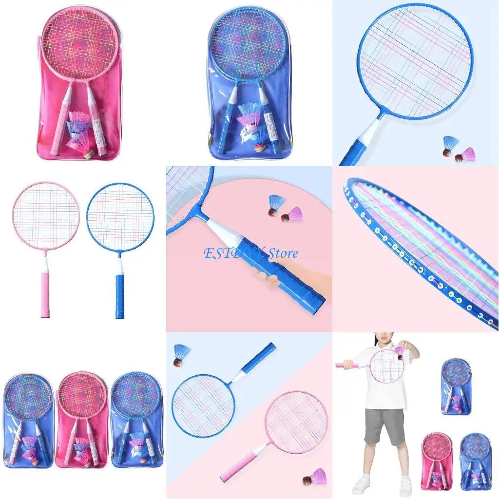 

G6DE Set of 2 Lightweight Children Badminton Sets Badminton Toy with 3 Shuttlecocks
