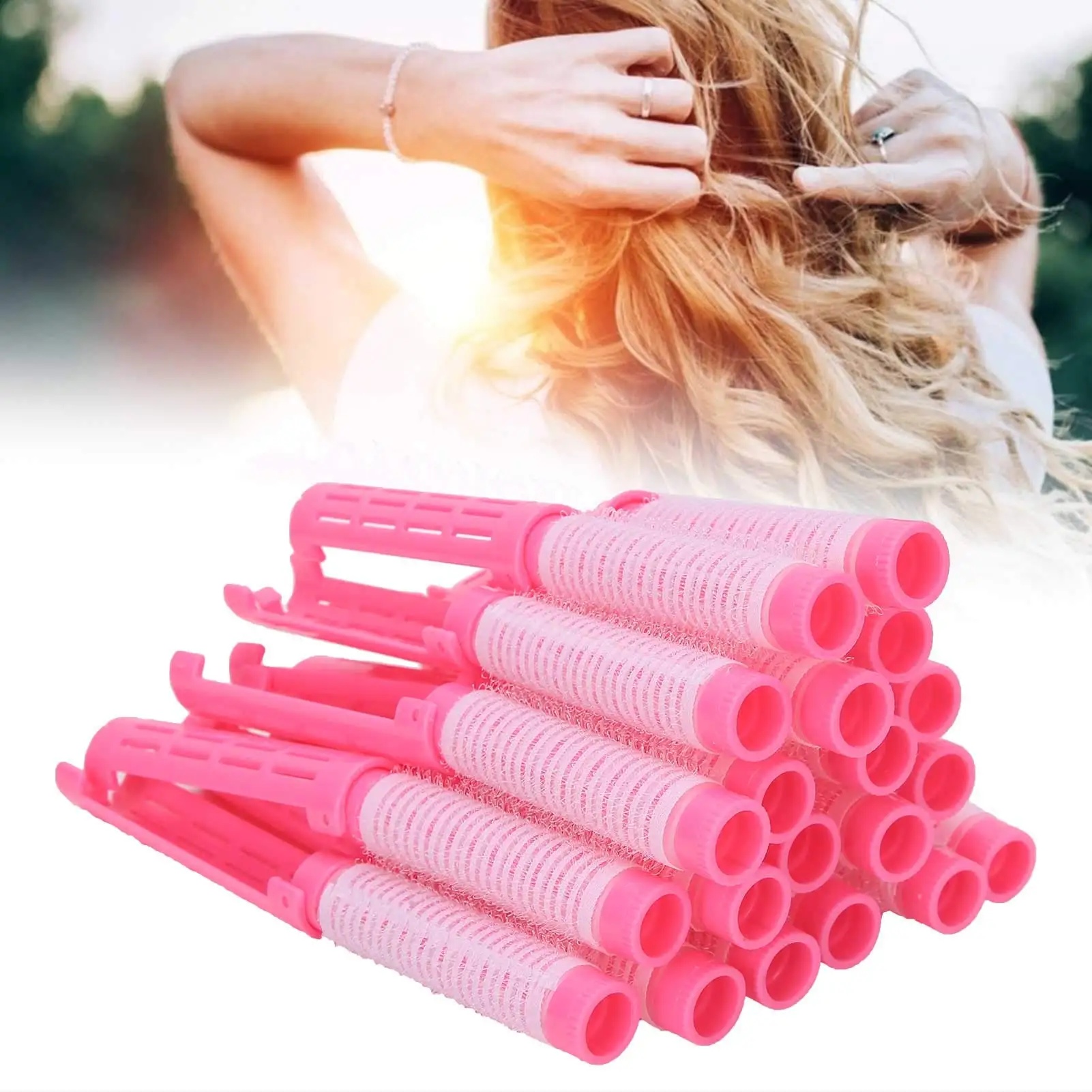 

14/20 Pcs Root Perm Rods Nylon Hook Loop Rollers, Fluffy Hair Styling Tools for Salon & Barber Supplies