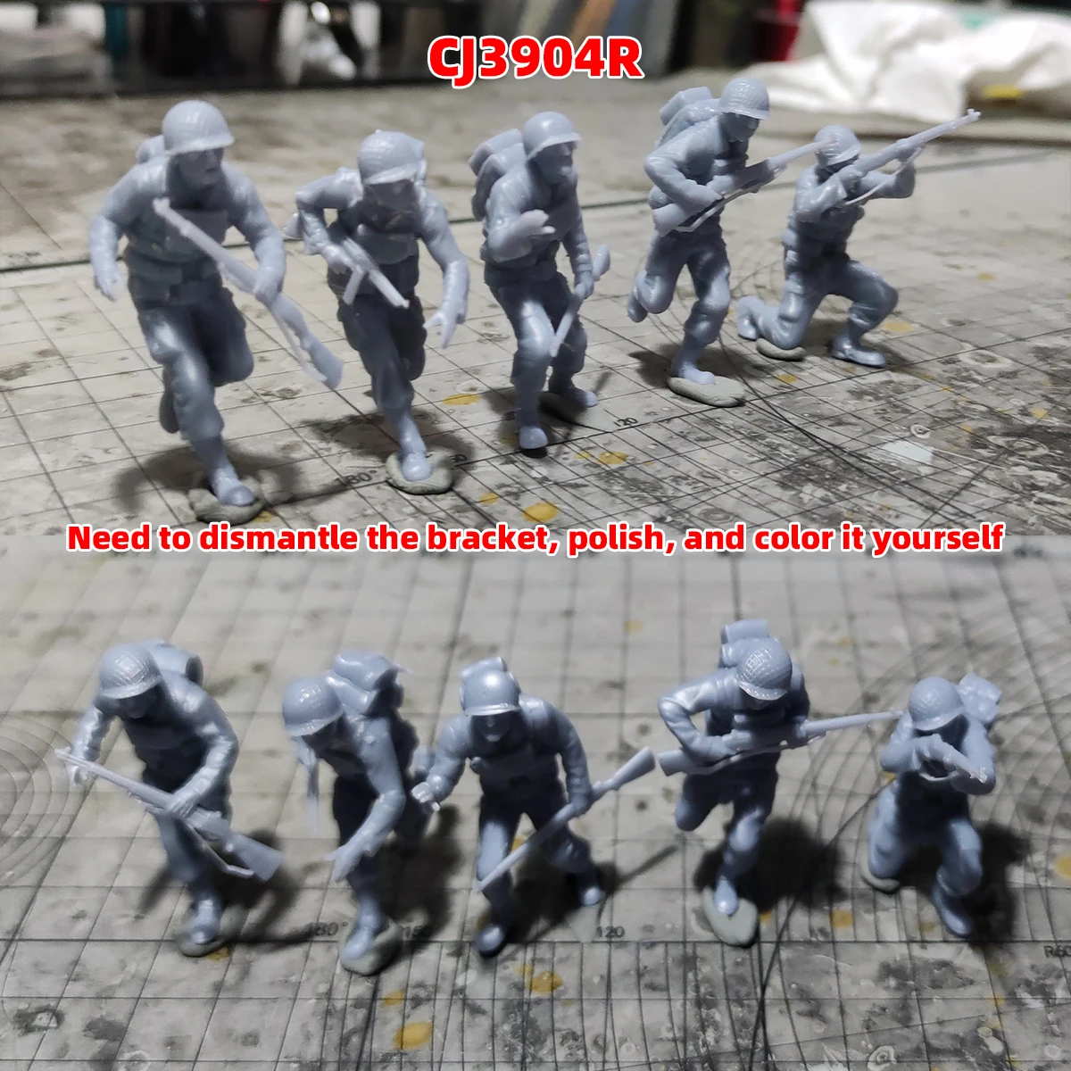 1/35 1/48 1/72 Scale Model Kit 3D Resin Miniature Soldiers Figures US Assault German Defenders Unpainted Unassembled Diorama view 5