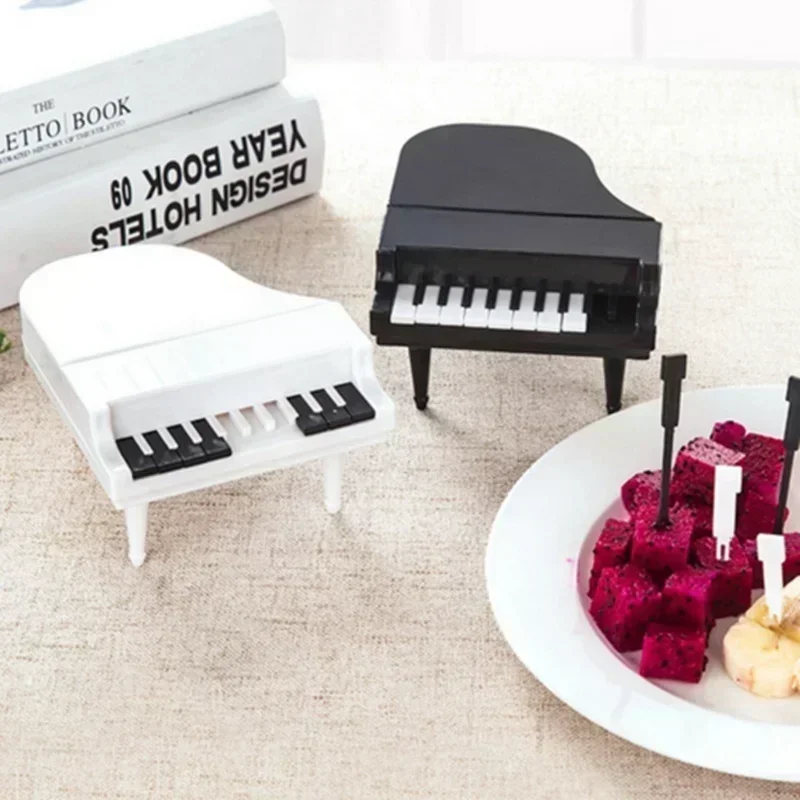 Piano Fruit Fork Creative Piano Keyboard Plastic Fork Childrens Dessert Cake Fork Kitchen Bar Accessories