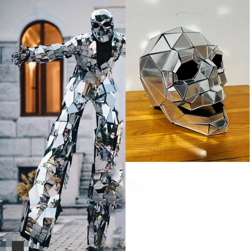 ركائز مرآة زي الحيوان رئيس الأداء اليد خياطة موكب عرض الحفلات مهرجان الموسيقى جديد تخصيص Diy بها بنفسك علامات زودياك الموضة