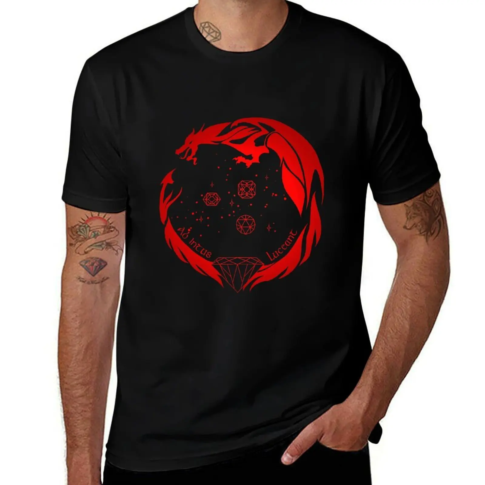 ShinyPrecious Ruby Dragon Logo T-Shirt Big and Tall Gym T-Shirt