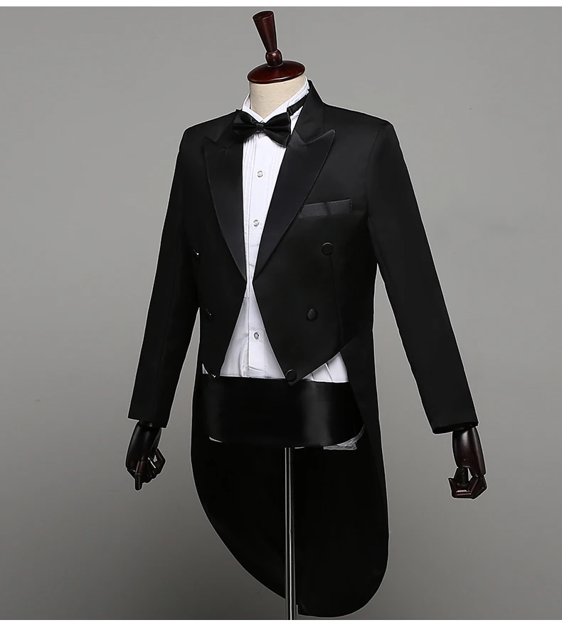 Mens Tailcoat Formal Tuxedo Dress Suit Swallow Tail Coat Male Wedding Jacket Suits Blazers Party Wedding Dance Magic Performance