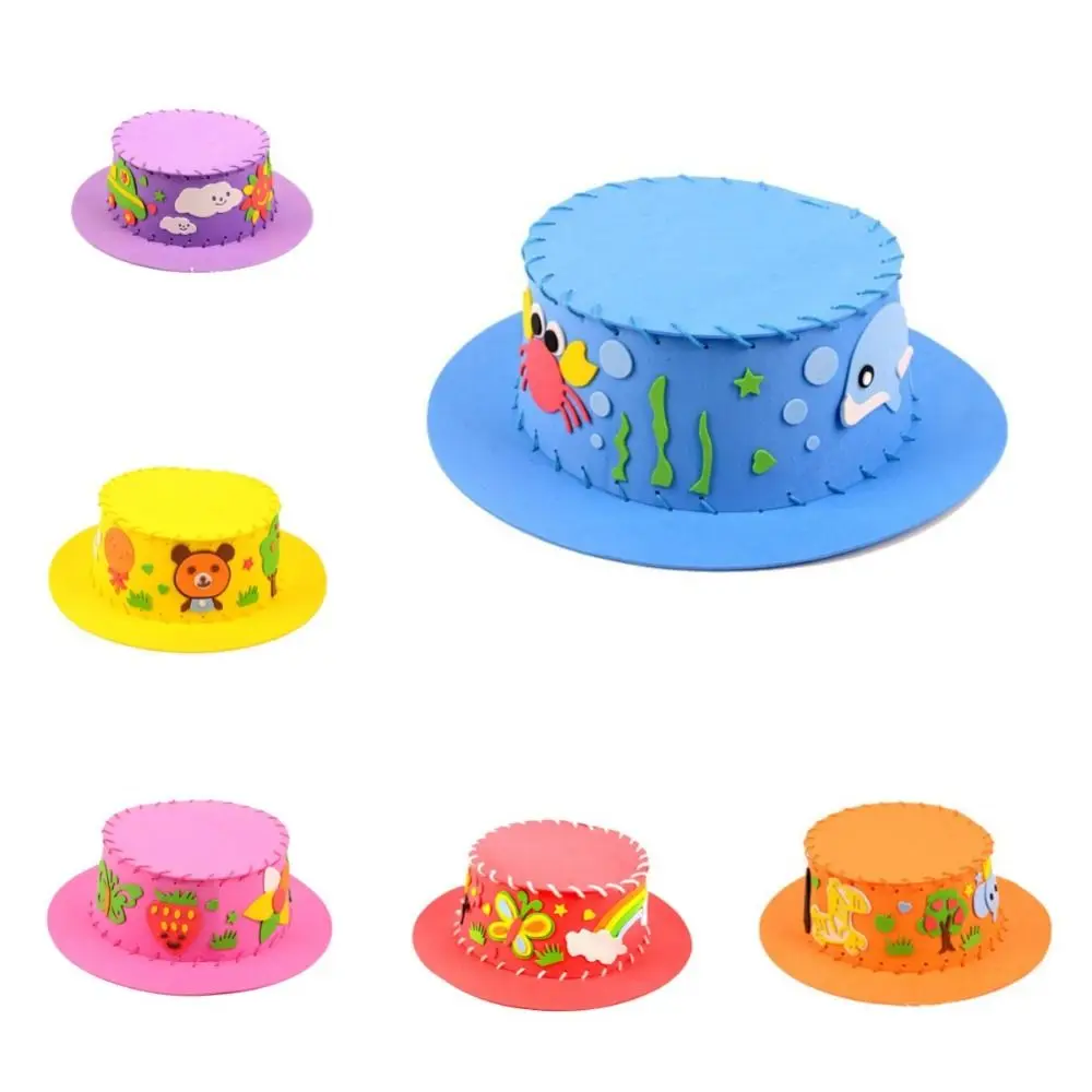 Tejido de seguridad para niños, sombrero DIY, juguete, flores, animales, costura hecha a mano, sombrero Eva, regalo artesanal 3D