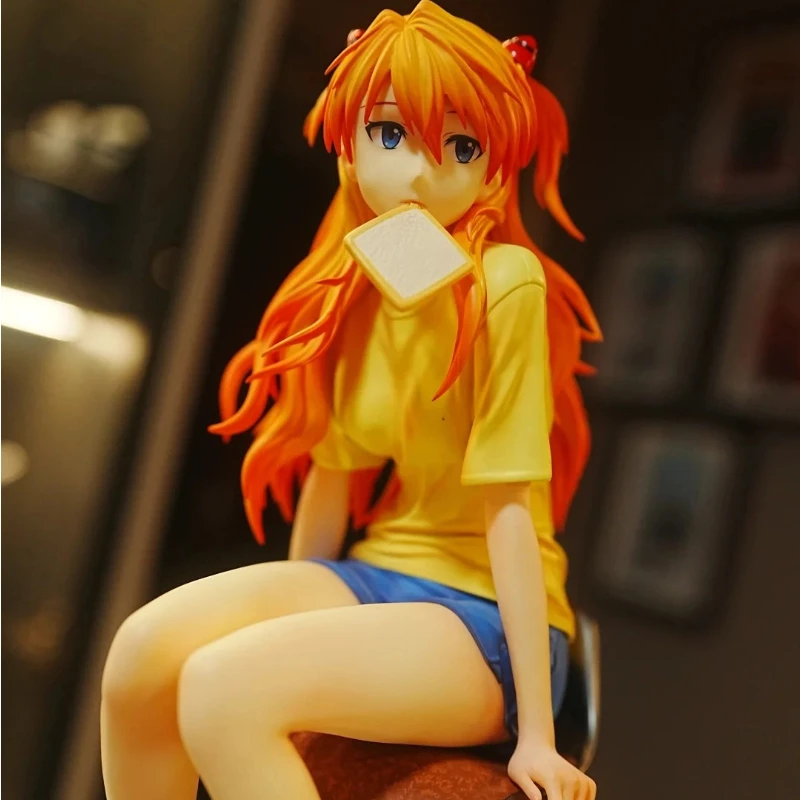 إيفا 1/6 Asuka الخبز نسخة 24 سنتيمتر عمل أرقام بولي كلوريد الفينيل يجلس تمثال بيشوجو نموذج أنيمي لعبة حالة الكمبيوتر ديكور تحصيل هدية