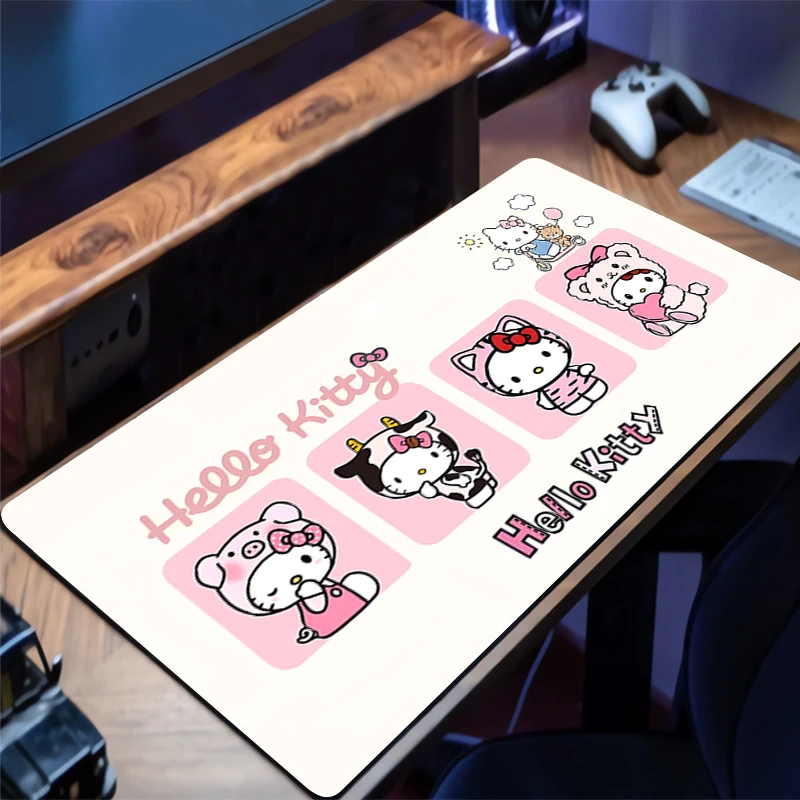 وسادات ماوس ألعاب مطاطية للكمبيوتر الشخصي Hello Kitty Anime مصممة خصيصًا بساط لوحة مفاتيح مكتبي للكمبيوتر المكتبي والكمبيوتر المحمول #1