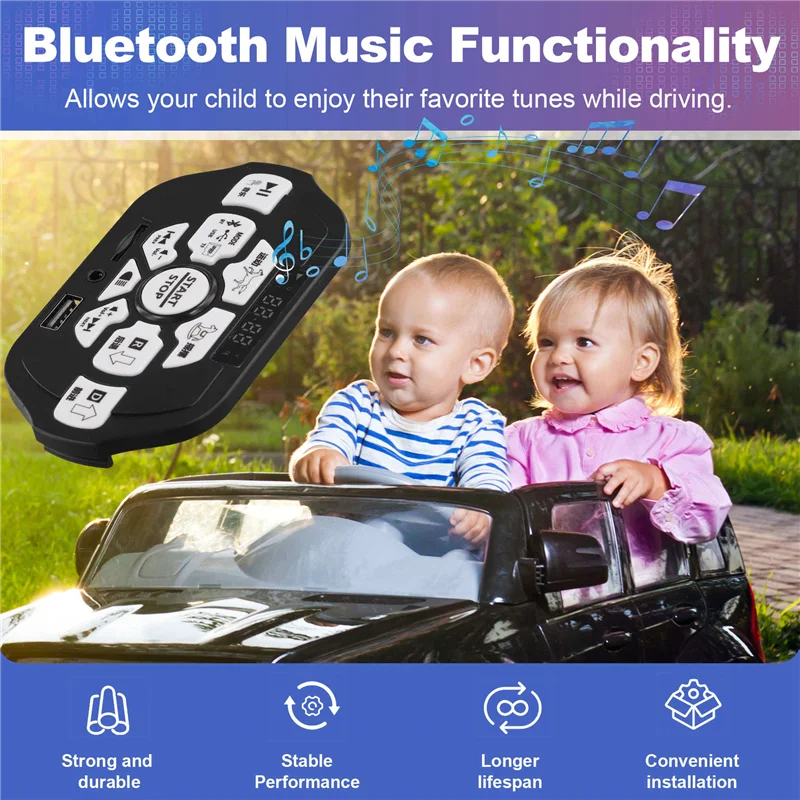 Módulo de controle central ABZW Módulo de controle central de veículo elétrico infantil Display de energia, música Bluetooth