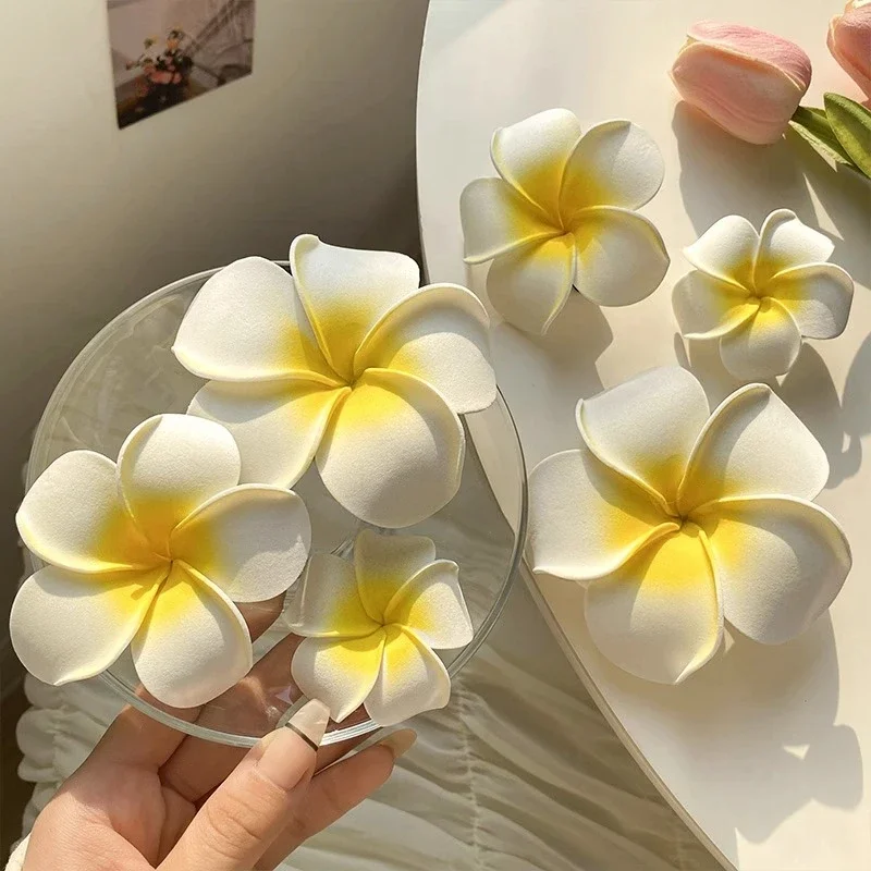 Korean Plumeria Flower Hair Clips for Women Girls Hairpins Egg Flower Barrette Hawaiian Wedding Party Bag Hat Accessories Gifts