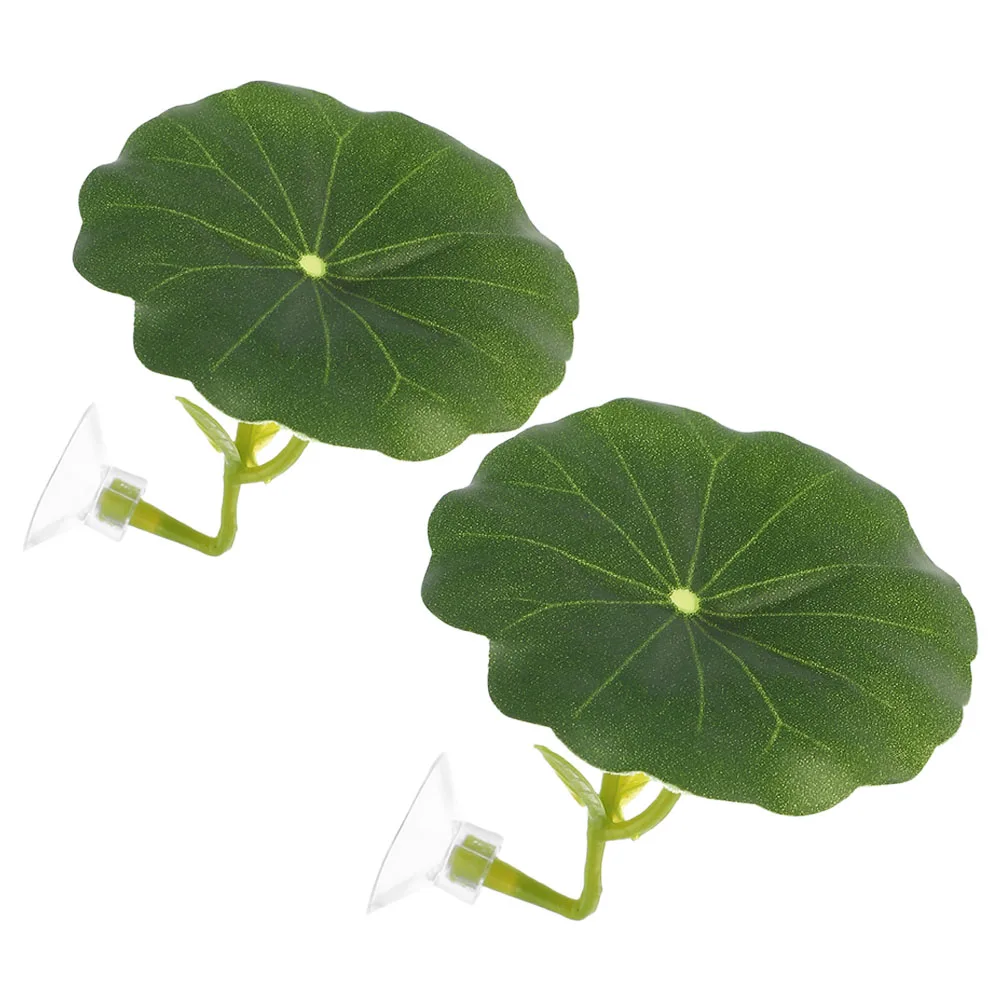 

2Pcs Artificial Lotus Leaf Betta Fish Bed Hammock Hideout Decor Easy Clean Resting Space Aquatic Pet Supplies
