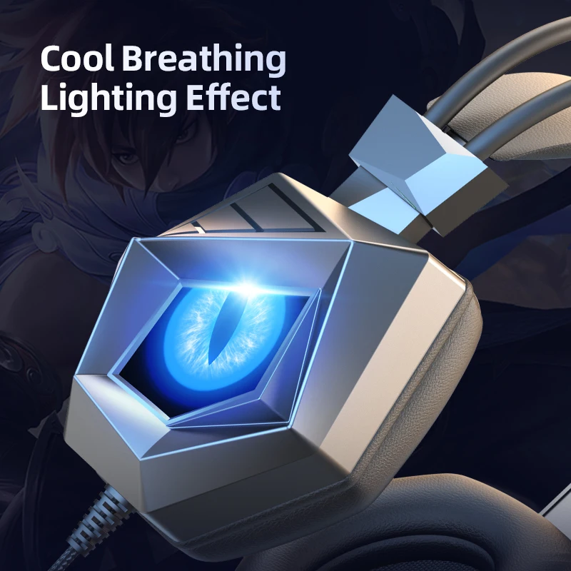 Cuffie cuffie da gioco cablate da 3.5mm auricolari musica per PS4 Play Station 4 Game PC Chat computer con microfono