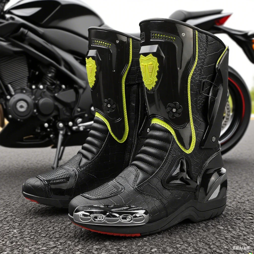 

Professional Protective Motorcycle Shoes, Special Boots for Motorcycle Enthusiasts, Motorcycle Competition Boots, Wear-Resistant Cushioning Motorcycle Boots, Non-Slip Waterproof Motorcycle Boots, Breathable and Anti-Collision Cycling Shoes, Daily Work Clo