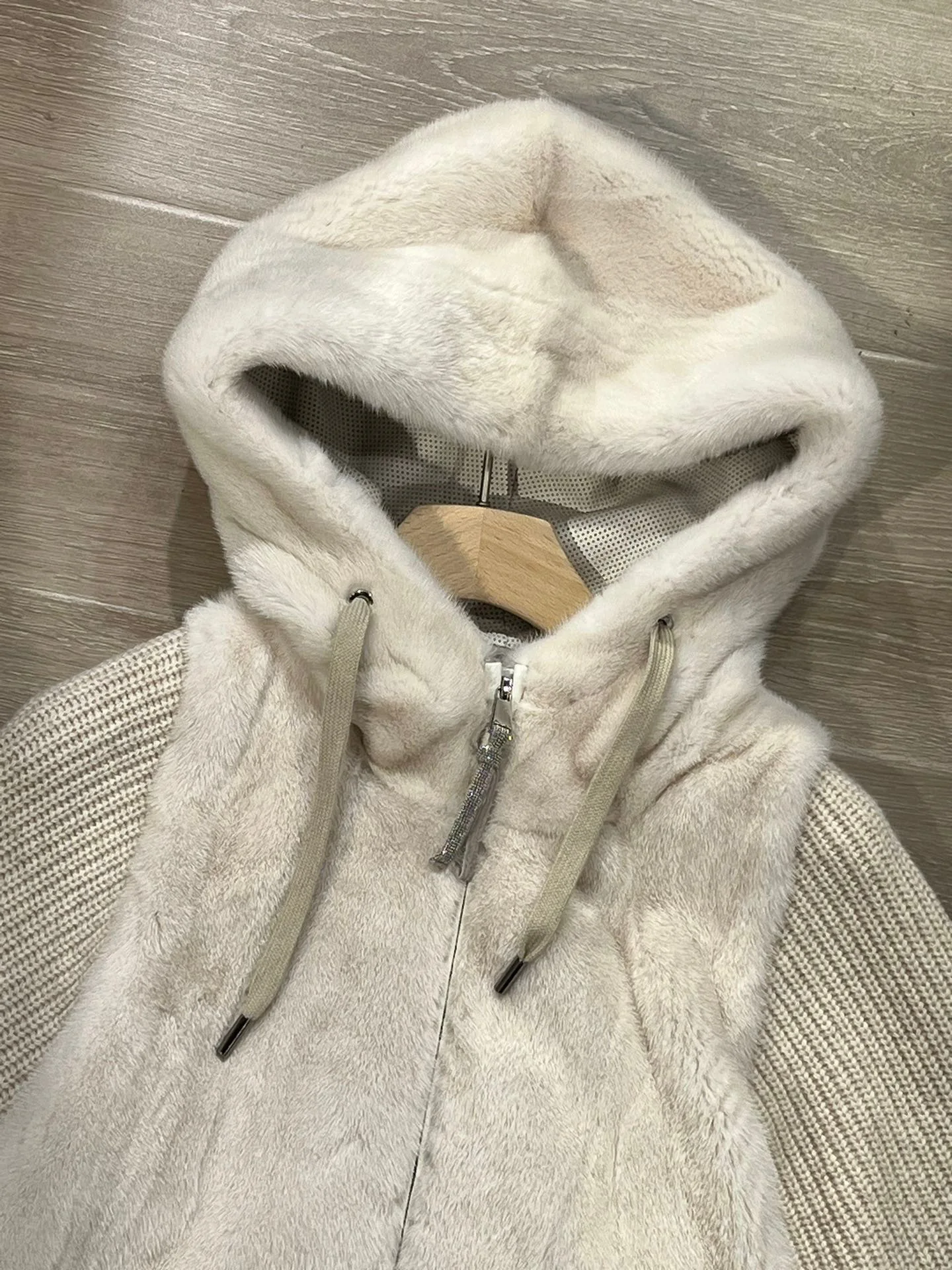 Luxurious Real Mink Fur Hooded Loose Cardigan