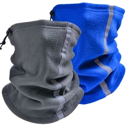 Reflective Windproof Fleece Neck Scarves Outdoor Winter Warm Skiing Neck Cover Mask Motorcycle Half Face Mask Scarf Riding Biker