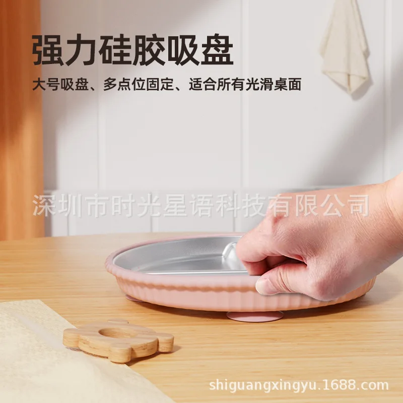 

Силиконовая присоска из нержавеющей стали 316, детская пластина — 3 отделения, ударопрочная, не содержащая BPA, для отлучения детского светодиодного отлучения