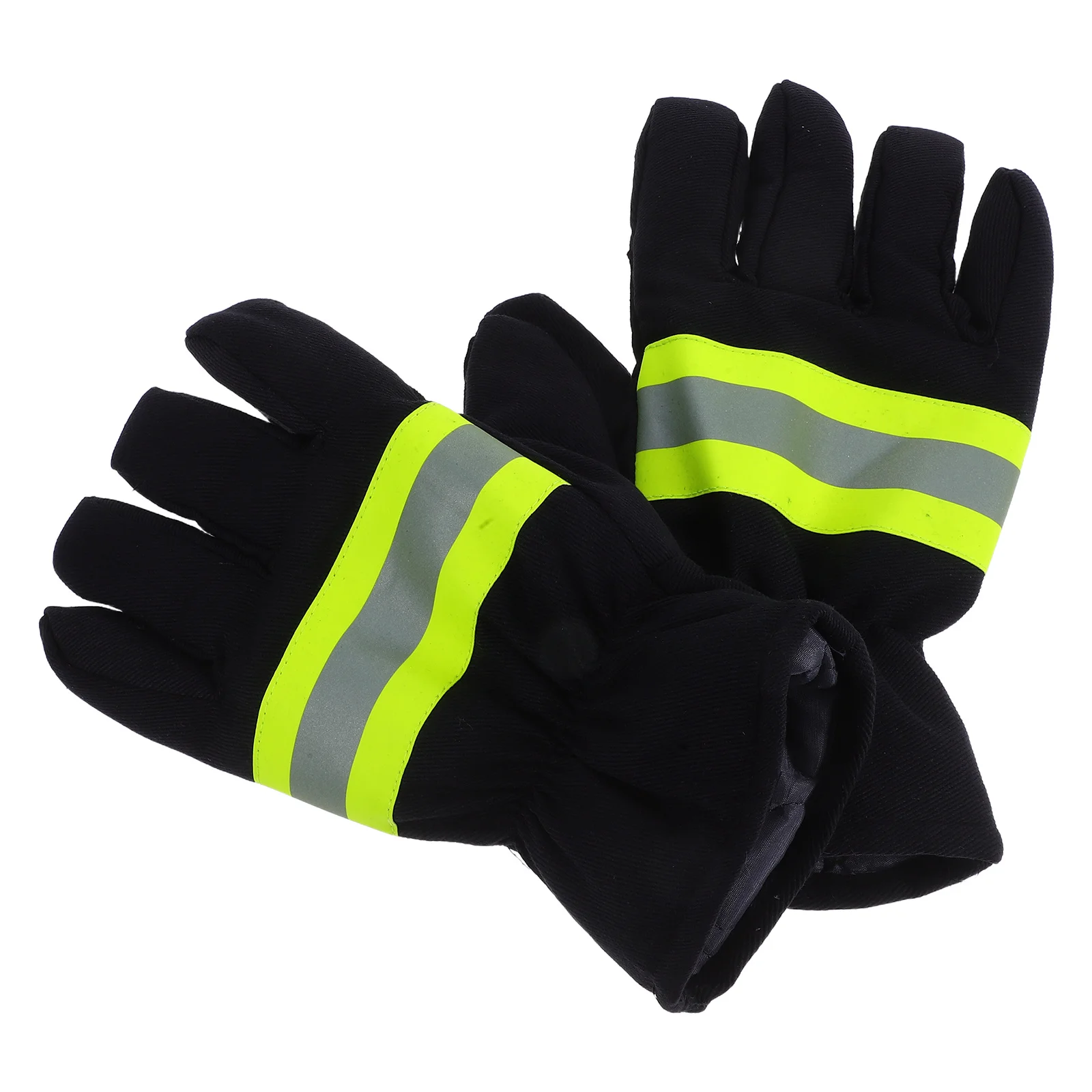 1Pair Firefighter Gloves Heat-Resistant Flame-Resistant Designed for Emergency Safety Gloves High Temperature