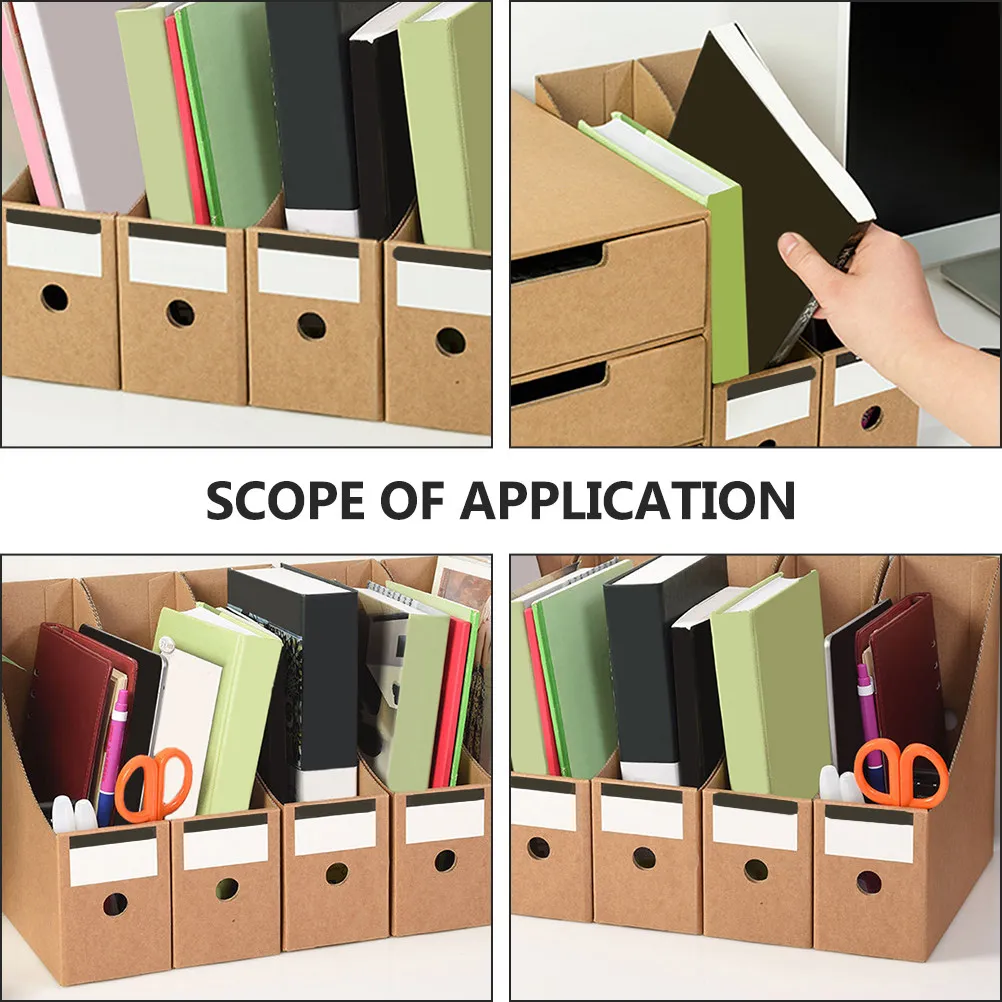 10Pcs File Organizer Box Desktop Document Storage Holder for Office Home School Magazine Book Files Eco Friendly Kraft Paper