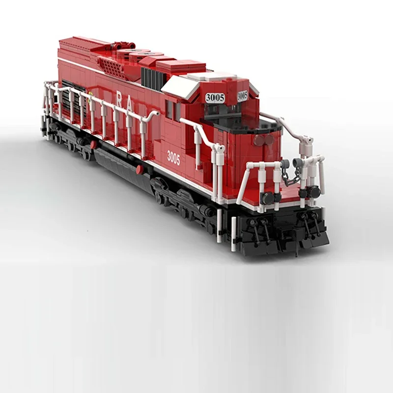 City Car Model MOC Building Bricks SD40T-2 Diesel Locomotive Train Modular Technology Gifts Holiday Assemble Toys Suit