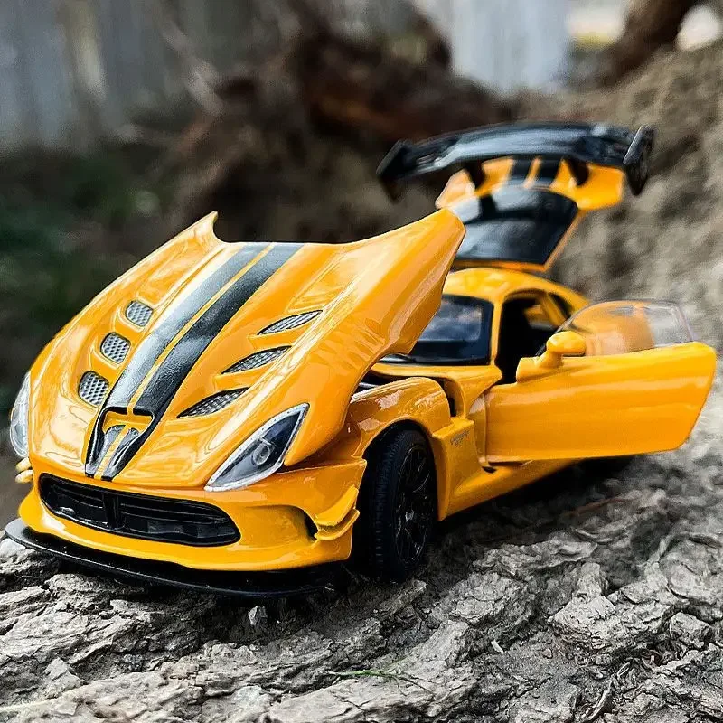 

1:32 Dodge Viper ACR SRT модель спортивного автомобиля из сплава, литой и игрушечный телефон, модель автомобиля, имитация звука и фоторяда, детская игрушка в подарок