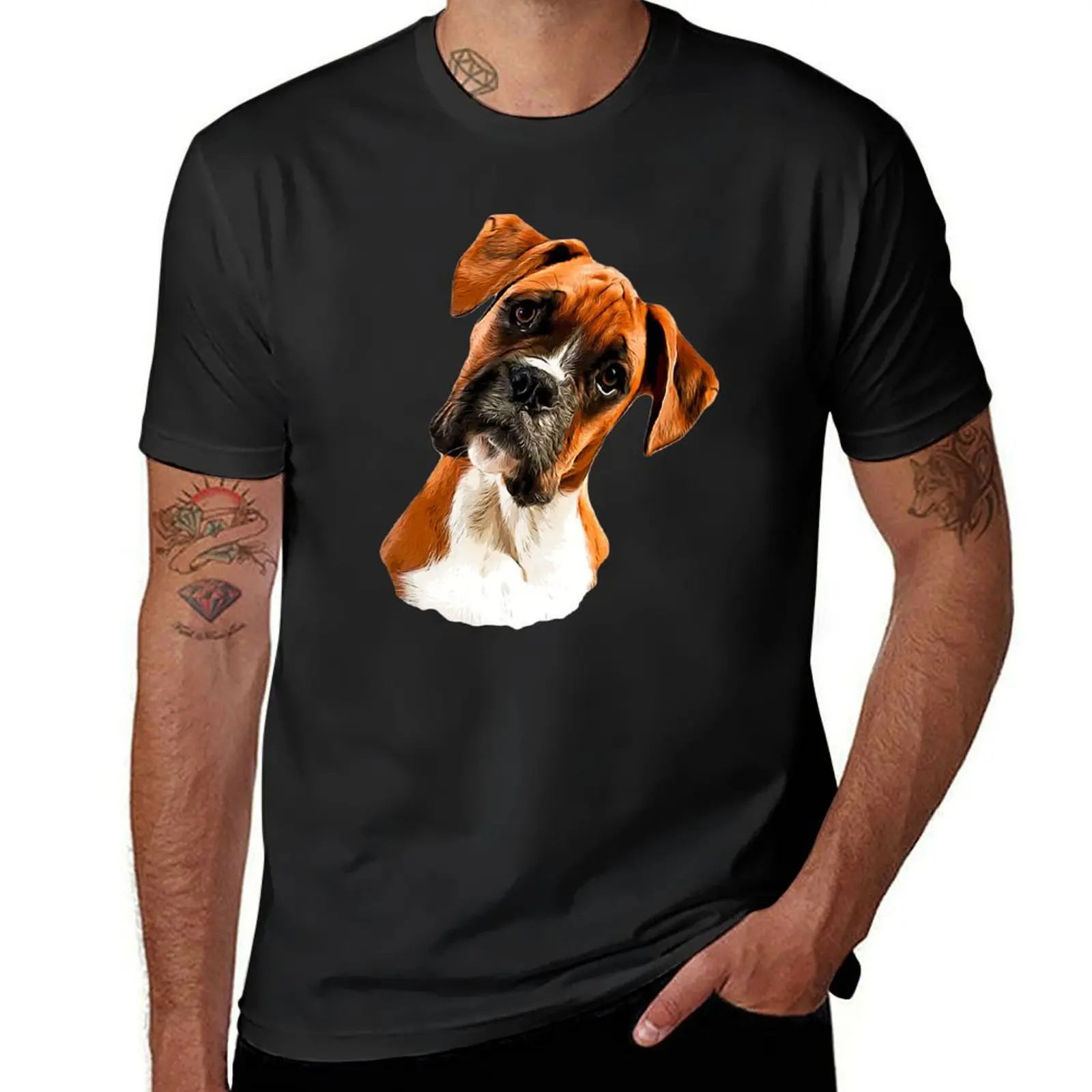 Boxer A Beautiful Boxer Head Tilt T-Shirt for a boy sweat sublime boys animal print mens t shirts casual stylish