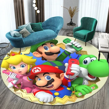 Mario Movie,Game Printed Circular Carpet,Bedroom Decorative Rug,Use Non-slip Floor in Living Room,Bathroom,Kitchen,Door Mat.