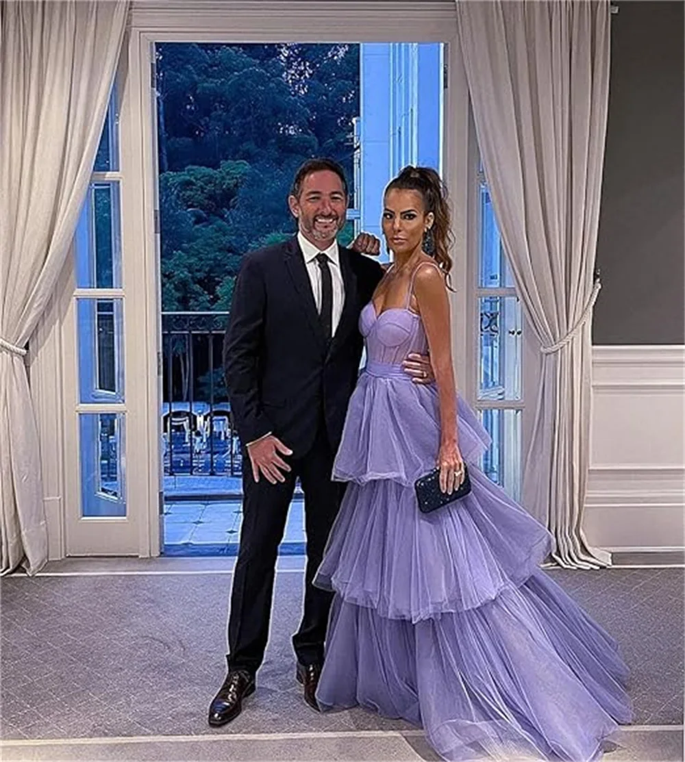 Jessica Purple Prom Dresses Multiple Layers Of Tulle Evening Gown Wedding Formal Occasion Birthday Party Dresses Custom Dress