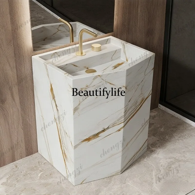 A74 column basin integrated basin floor-to-ceiling outdoor courtyard washbasin custom outdoor operation island