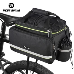 WEST BIKING 3 In 1 Waterproof Bicycle Trunk Bag MTB Road Bike Bag Large Capacity Travel Luggage Carrier Rear Seat Rack Panniers