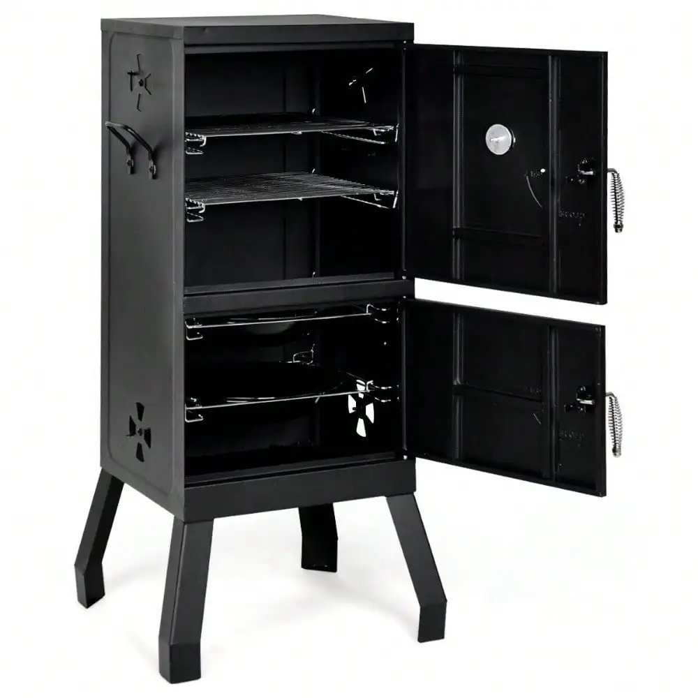 

40-дюймовый вертикальный курильщик для барбекю со встроенным термометром, регулируемые воздушные демпферы для вечеринок