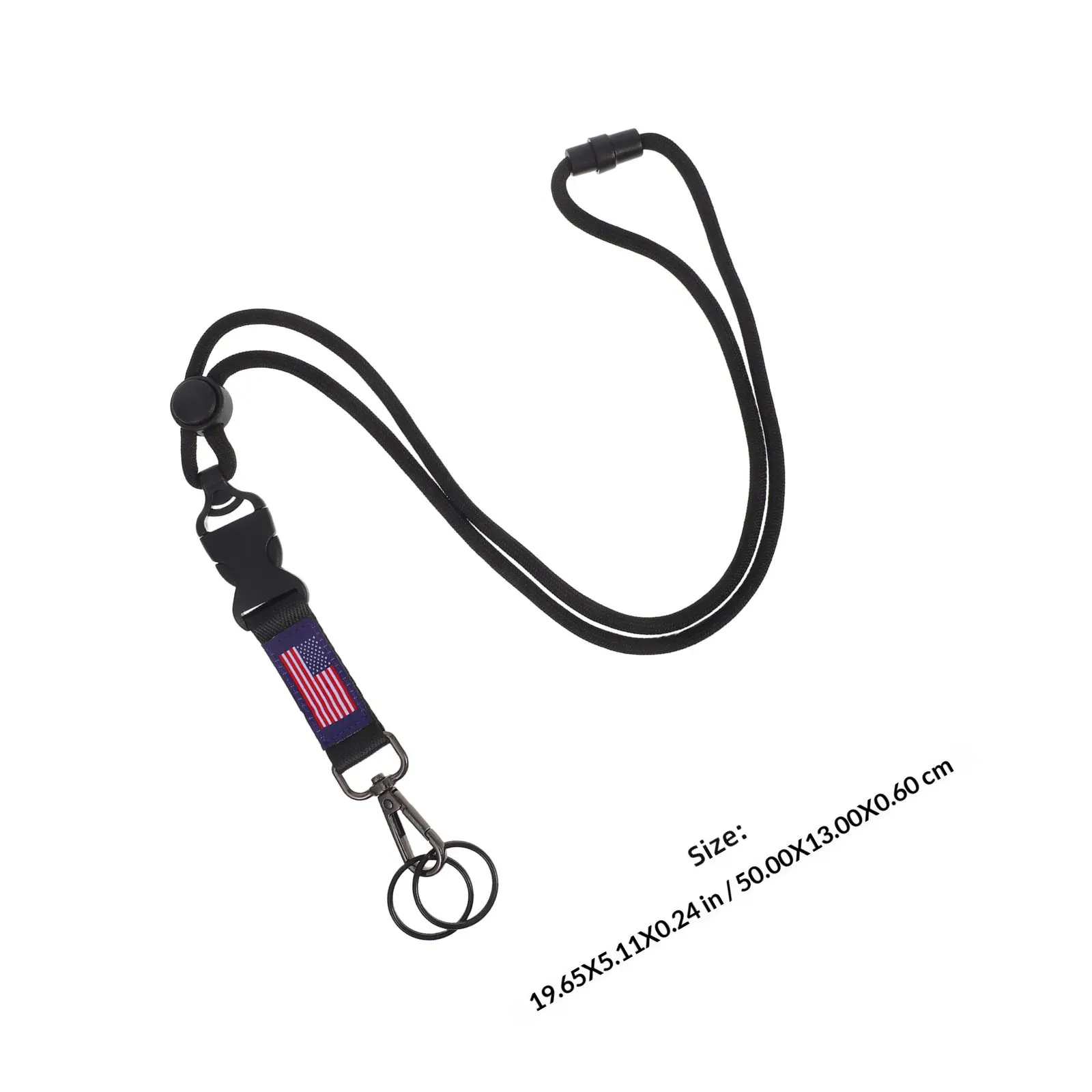 Usa Flag Patriotic Polyester Neck Lanyard for Id Badges and Mobile Phones Breakaway Safety Design Outdoor Conference Hospital