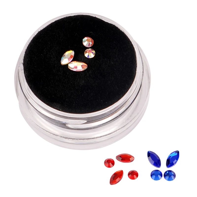 4pcs/box Teeth Gems Fashion Beauty Ornaments Dental Diamond Crystal Jewelry Gem Decoration Box Set - Dental Sparkle Accessories